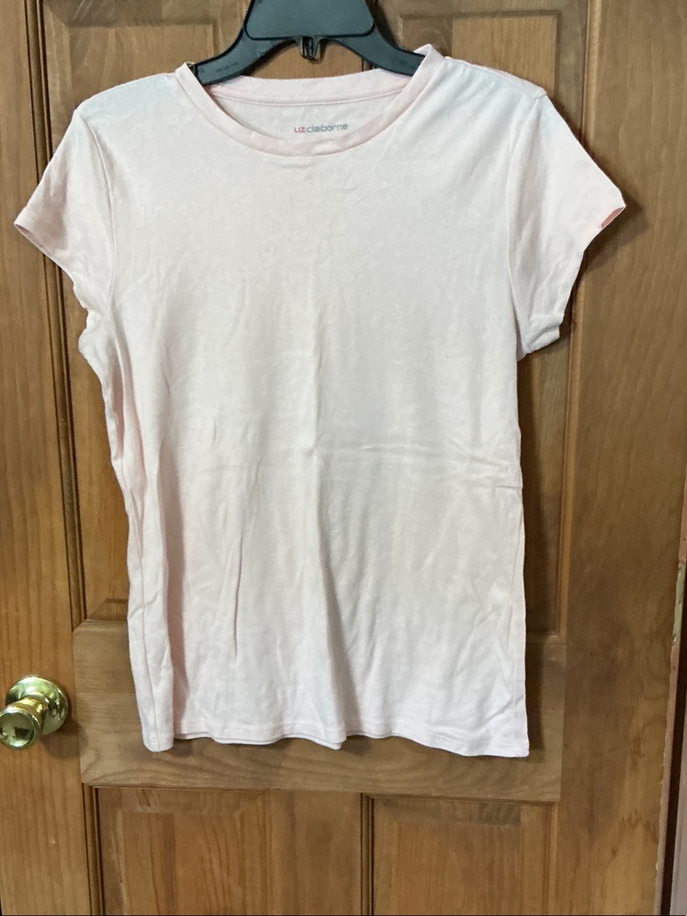 Liz Claiborne Light Pink Short-Sleeve Crew Tee